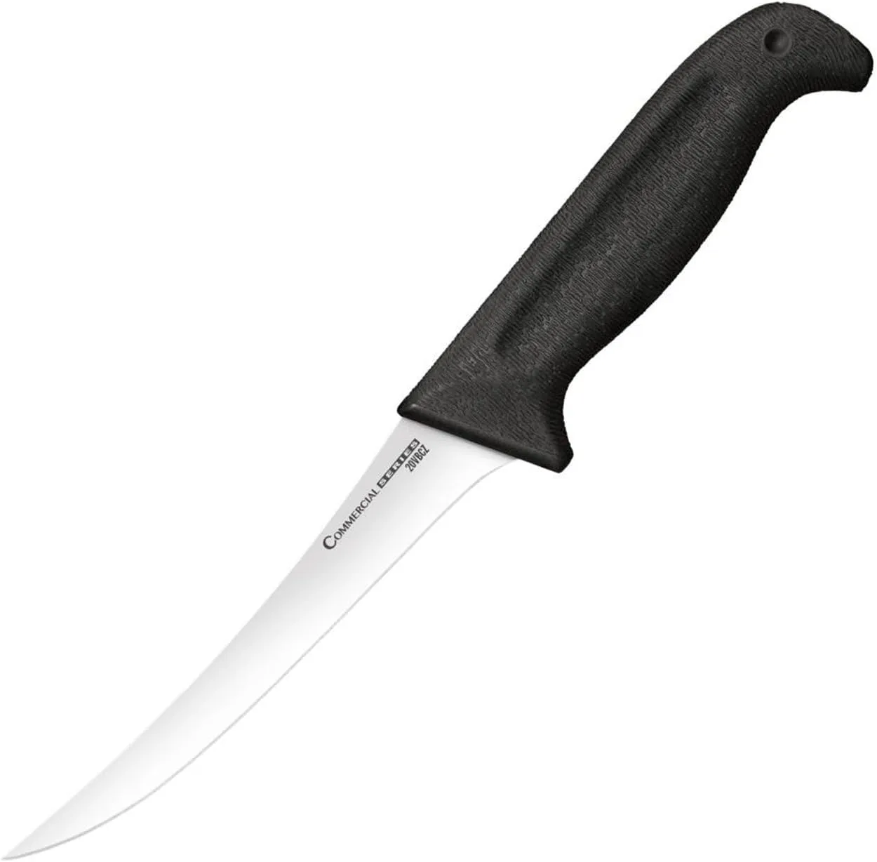 Cold Steel Commercial Series 6" Stiff Curved German 4116 Stainless Steel Fixed Blade Trailing Point Narrow Game & Fish