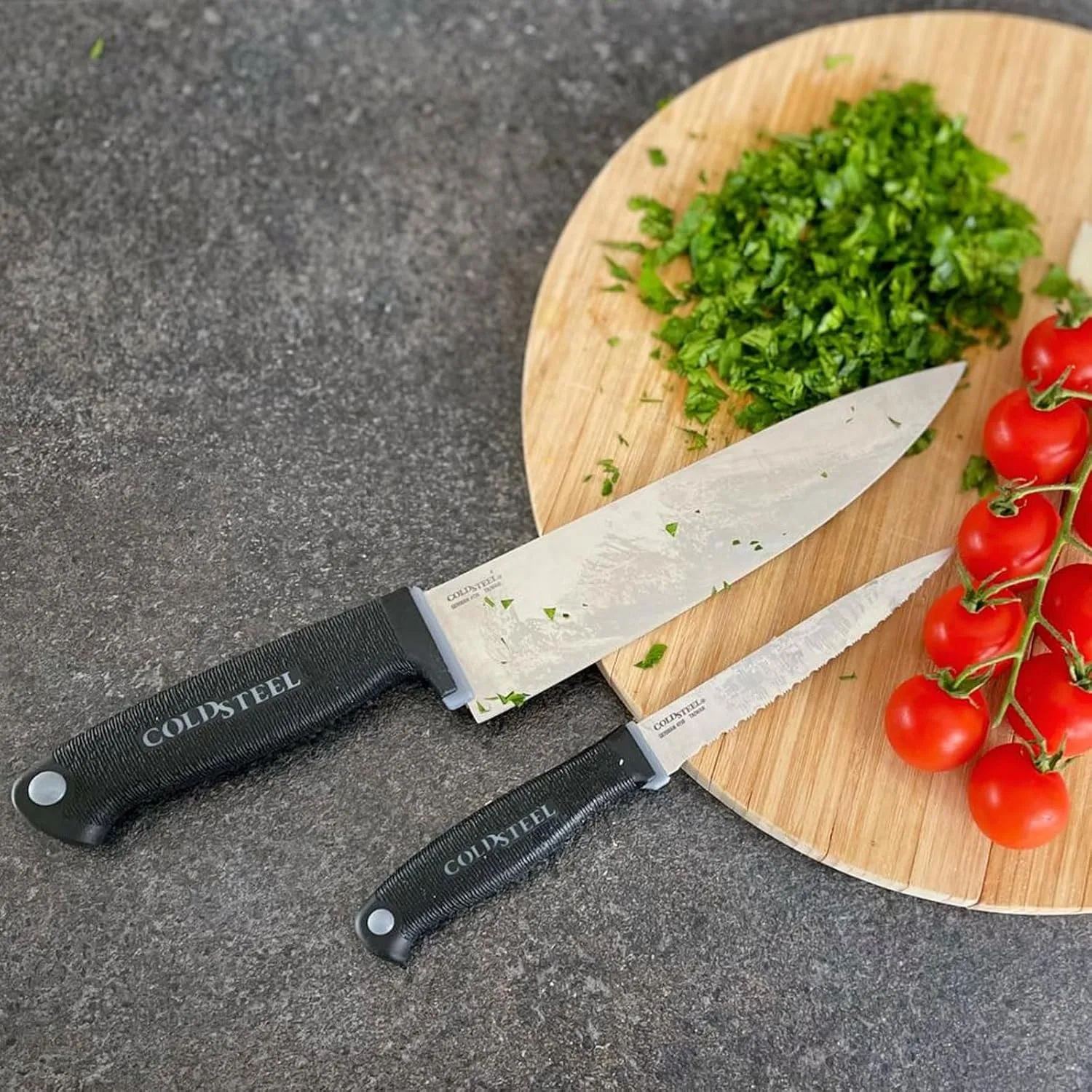 Cold Steel Kitchen Classics Series Chef's Knife | German 4116 Stainless Cryo Quenched Fixed Blade Drop Point Knife | Overall