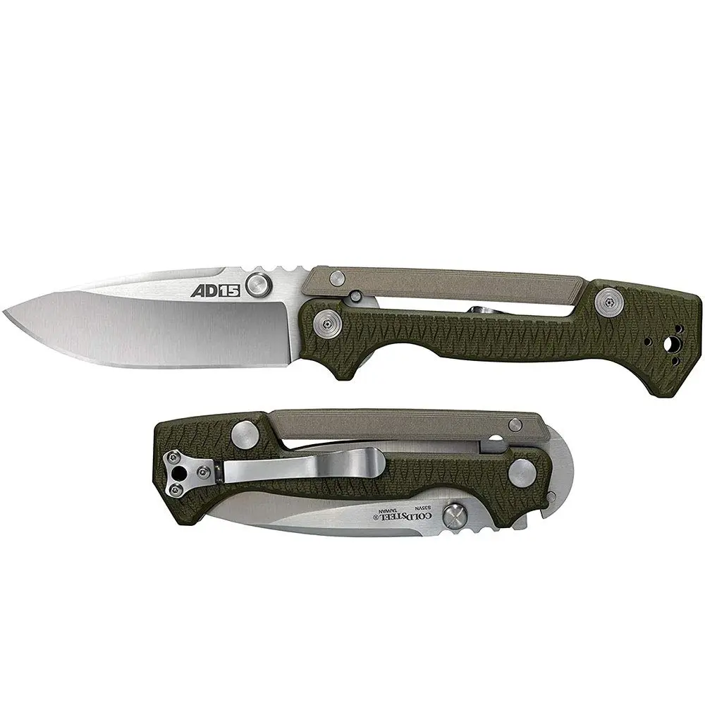 Cold Steel AD-15 3.5" S35VN Steel Ultra-Sharp Blade 5" G-10 Handle Tactical Folding Knife with Scorpion Lock and Pocket/Belt