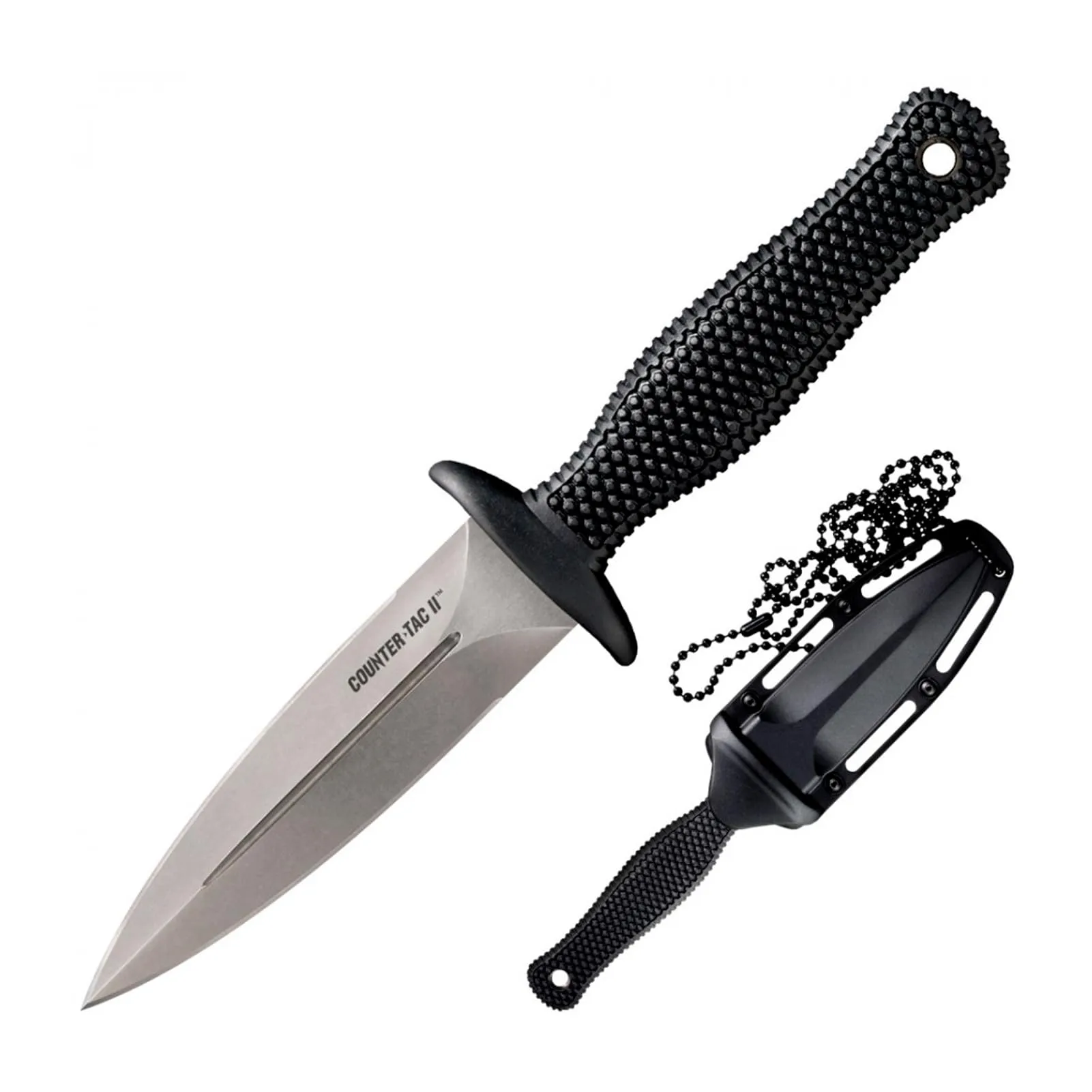 Cold Steel Counter TAC II 3-3/8" Japanese AUS8A withStonewash Finish Spear Point Fixed Blade Multi-Purpose Tactical Game