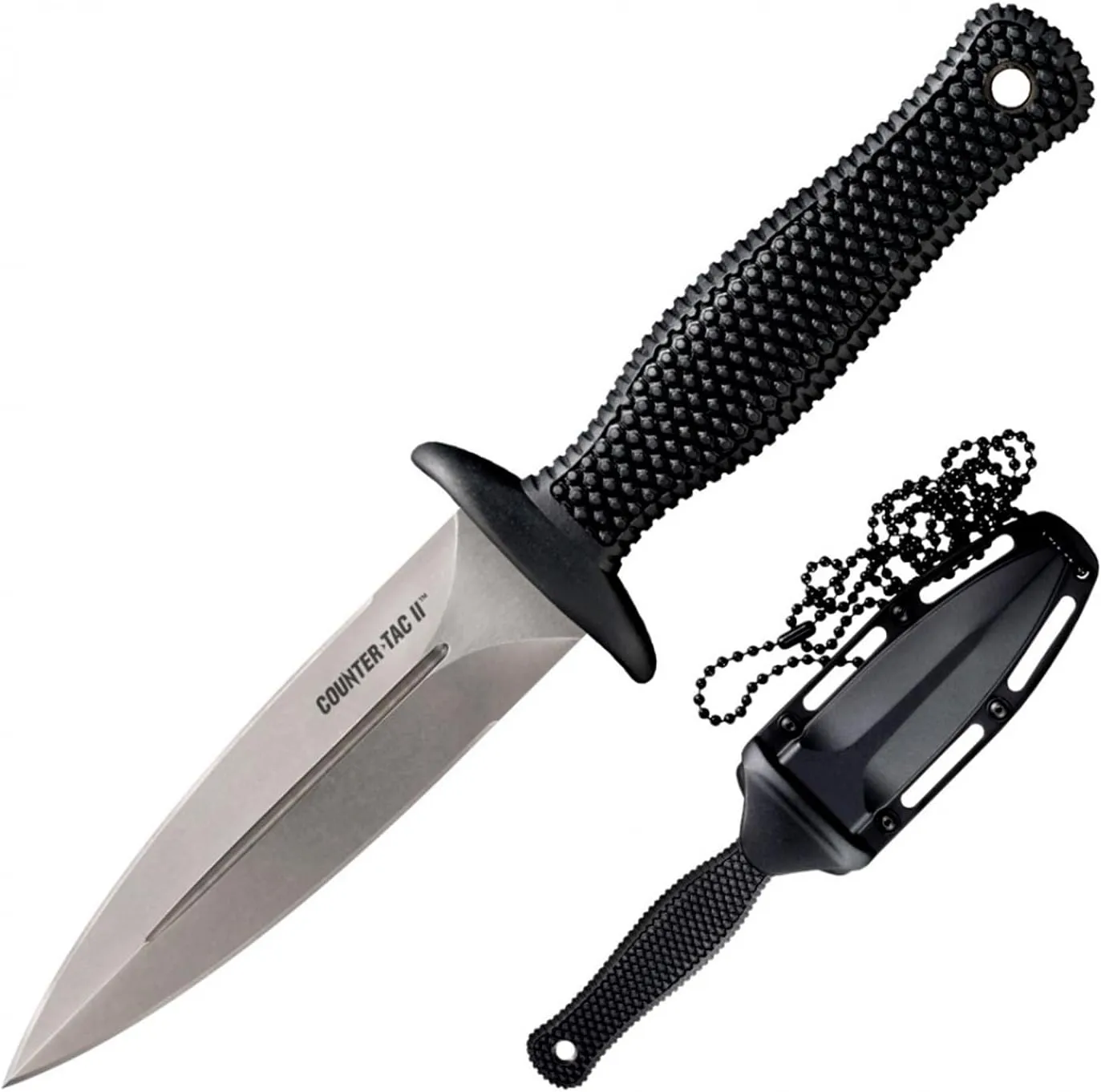 Cold Steel Counter TAC II 3-3/8" Japanese AUS8A withStonewash Finish Spear Point Fixed Blade Multi-Purpose Tactical Game