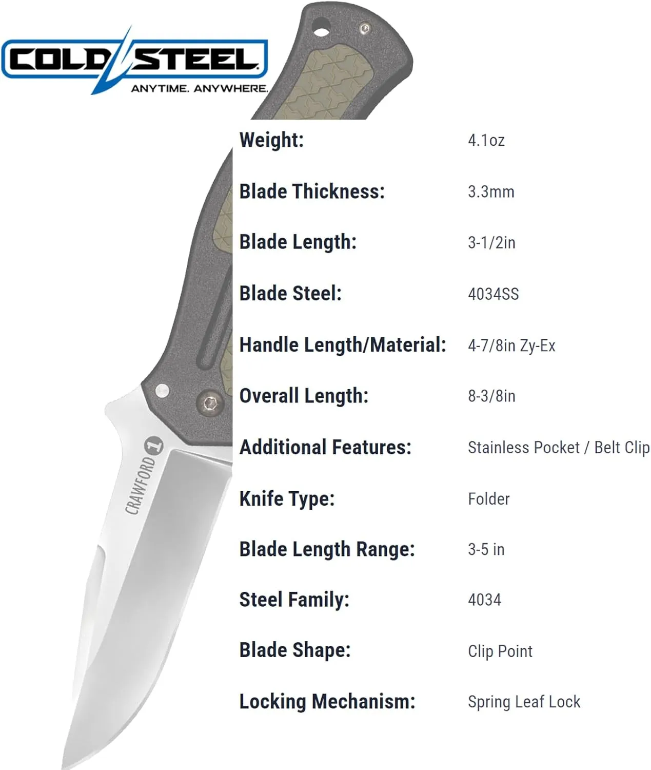 COLD STEEL Crawford Model 1 Tactical Folding Knife