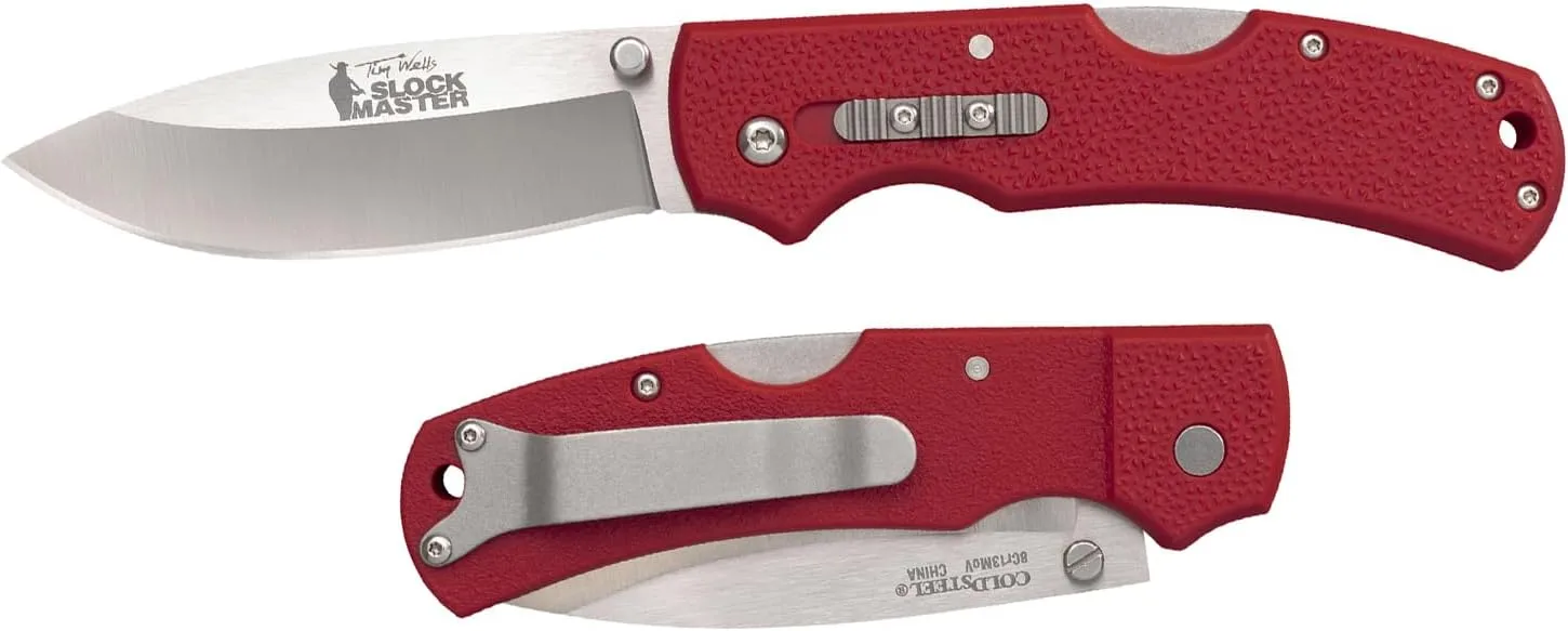 Cold Steel Double Safe Hunter Slock Master 3.5" 8Cr13MoV Drop Point Blade 4.875" GFN Handle Hunting Folding Knife withRocker