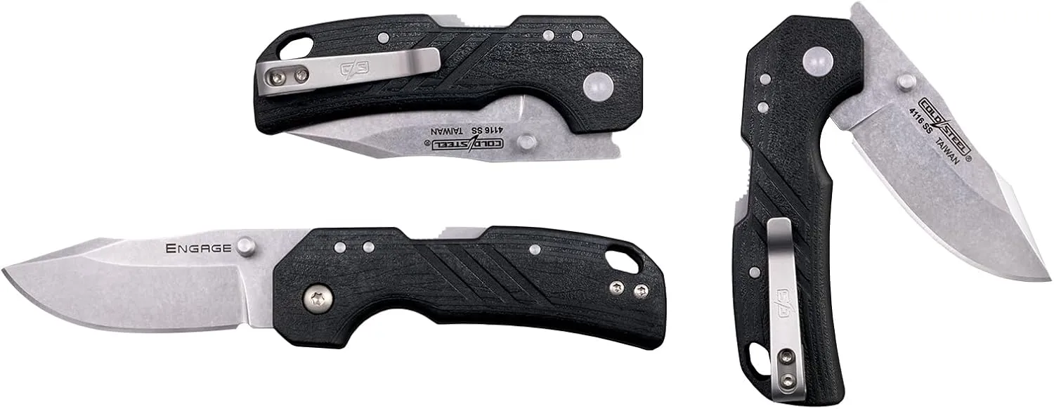 Cold Steel Engage 2.5" Razor-Sharp 4116SS Blade 3.5" GFN Handle Everyday Carry Tactical Ambidextrous Folding Knife