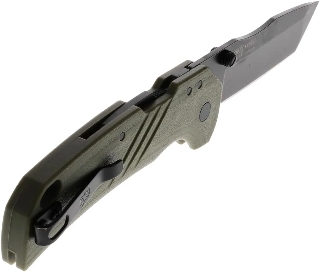 COLD STEEL Engage 3" 4116SS Razor-Sharp Tanto Point Blade 4.25" GFN Handle Everyday Carry Tactical Folding Knife with Atlas