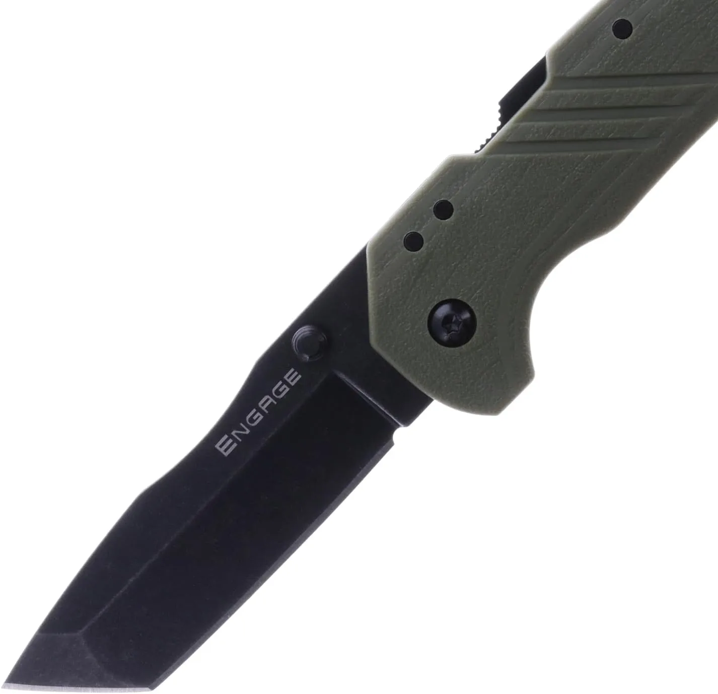 COLD STEEL Engage 3" 4116SS Razor-Sharp Tanto Point Blade 4.25" GFN Handle Everyday Carry Tactical Folding Knife with Atlas