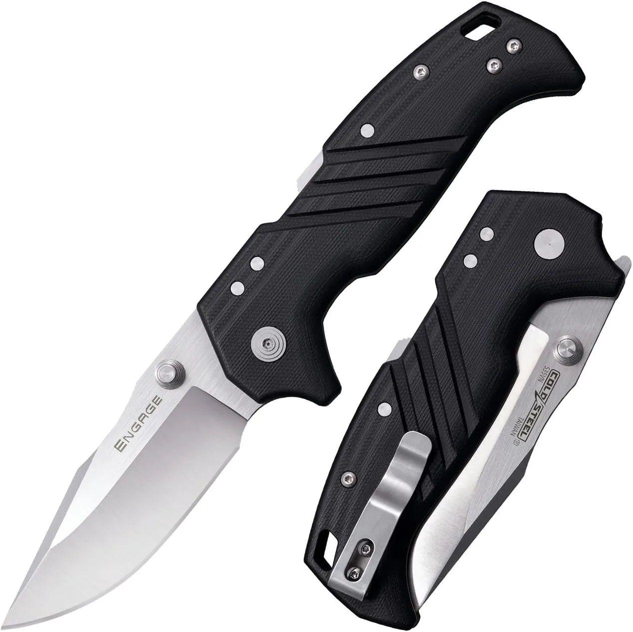 Cold Steel Engage 3.5" S35VN Steel Razor-Sharp Blade 4.7" G-10 Handle Everyday Carry Tactical Pocket Folding Knife withAtlas