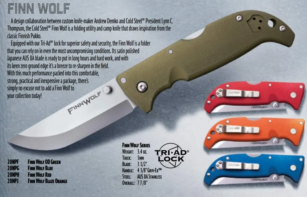 COLD STEEL Finn Wolf Folding Hunting & Camp Knife