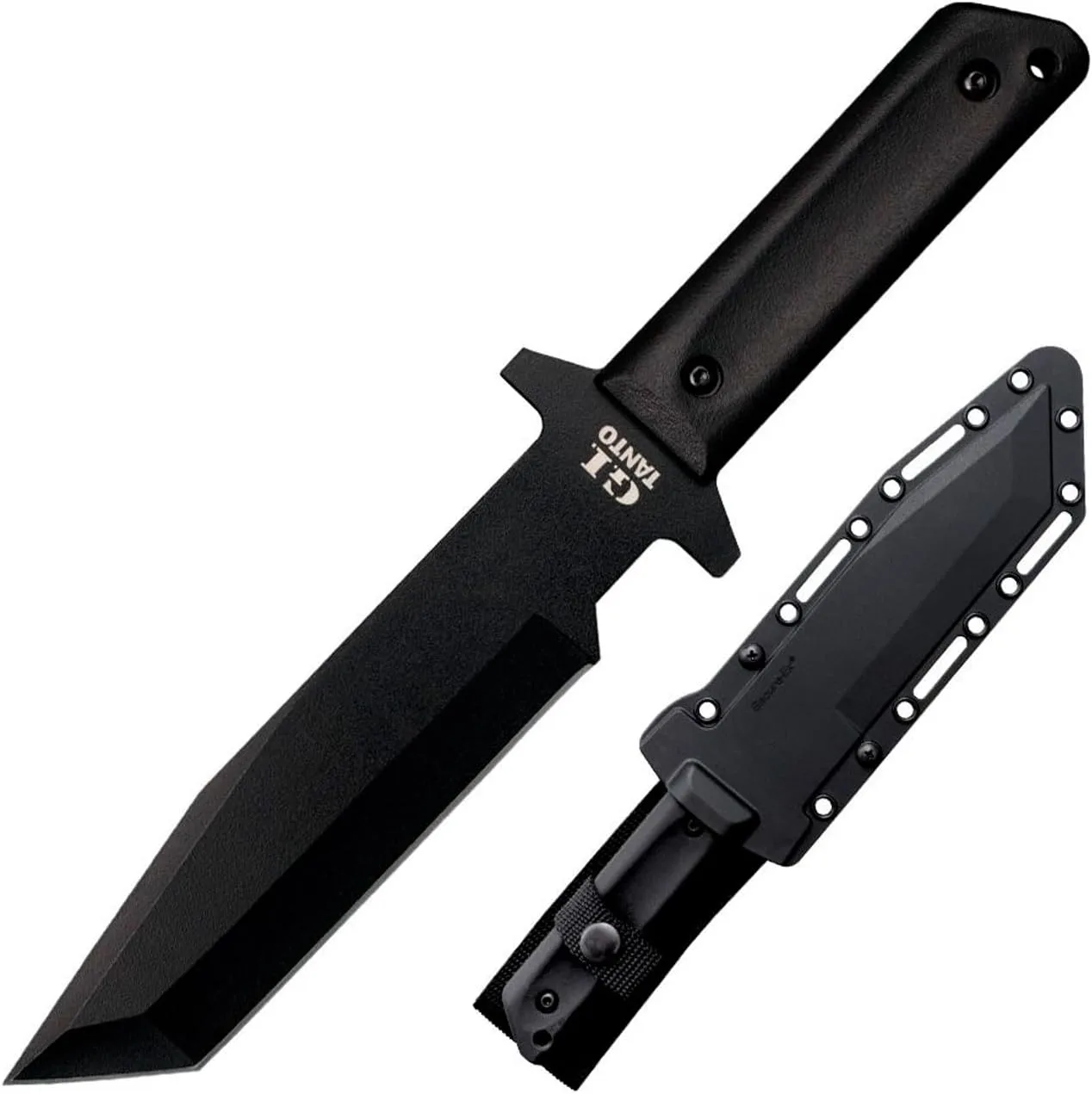 Cold Steel G.I. Tanto 7" Durable 1055 Carbon Steel Fixed Blade Tactical Outdoor Throwing Knife