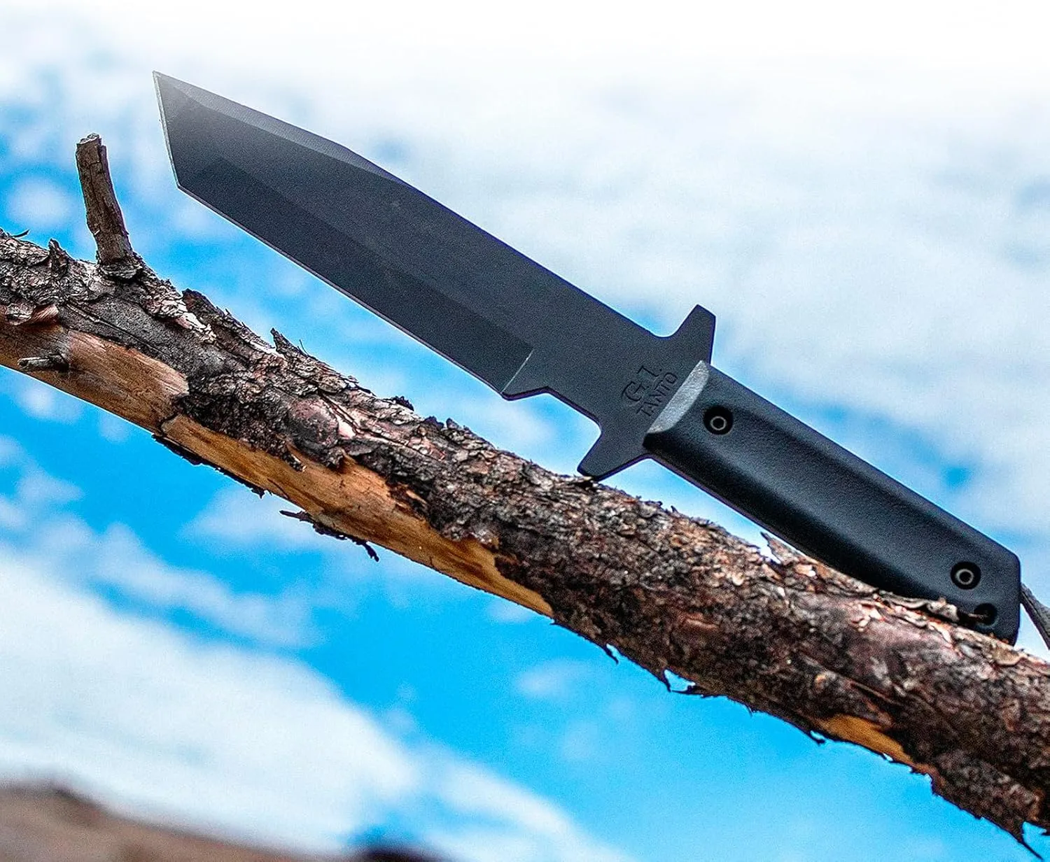 Cold Steel G.I. Tanto 7" Durable 1055 Carbon Steel Fixed Blade Tactical Outdoor Throwing Knife