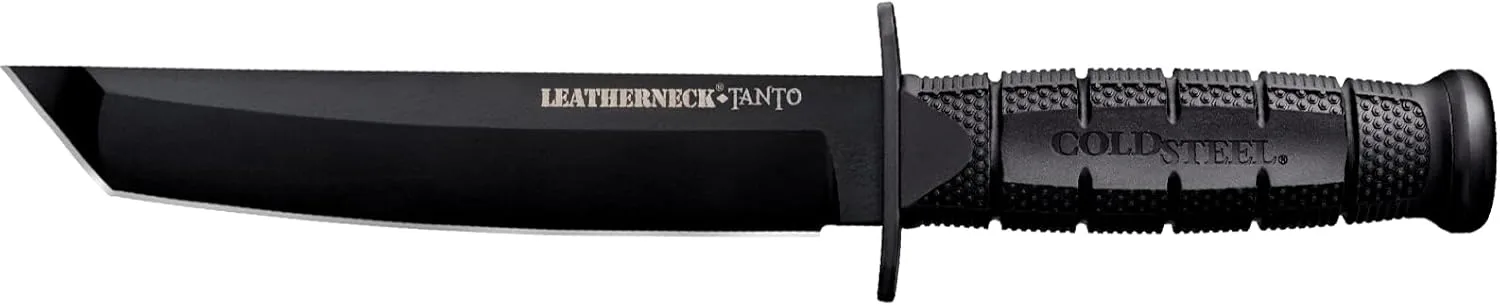 Cold Steel Leatherneck Tanto 7" German D2 Razor-Sharp Blade 5" Kray-Ex Durable Handle Tactical Military Knife withSecure-Ex