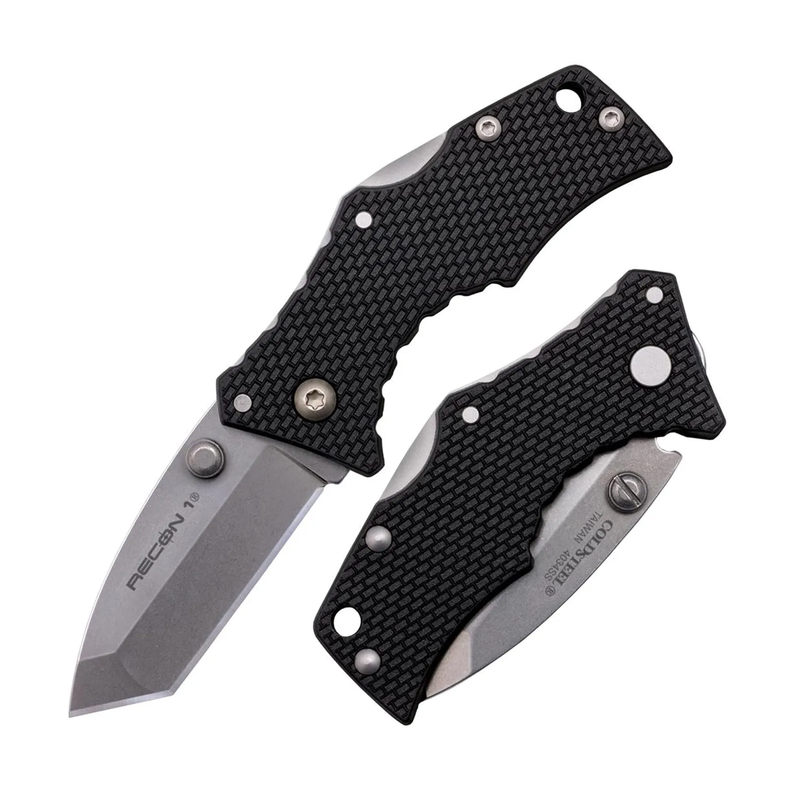 COLD STEEL Micro Recon 1 2" 4034 SS Folding Knife - Griv-Ex Handle, Tri-Ad Lock