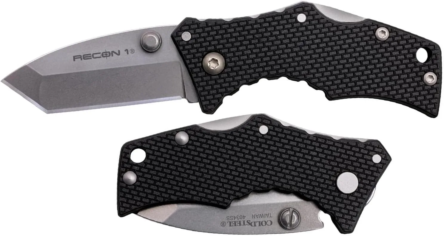 COLD STEEL Micro Recon 1 2" 4034 SS Folding Knife - Griv-Ex Handle, Tri-Ad Lock