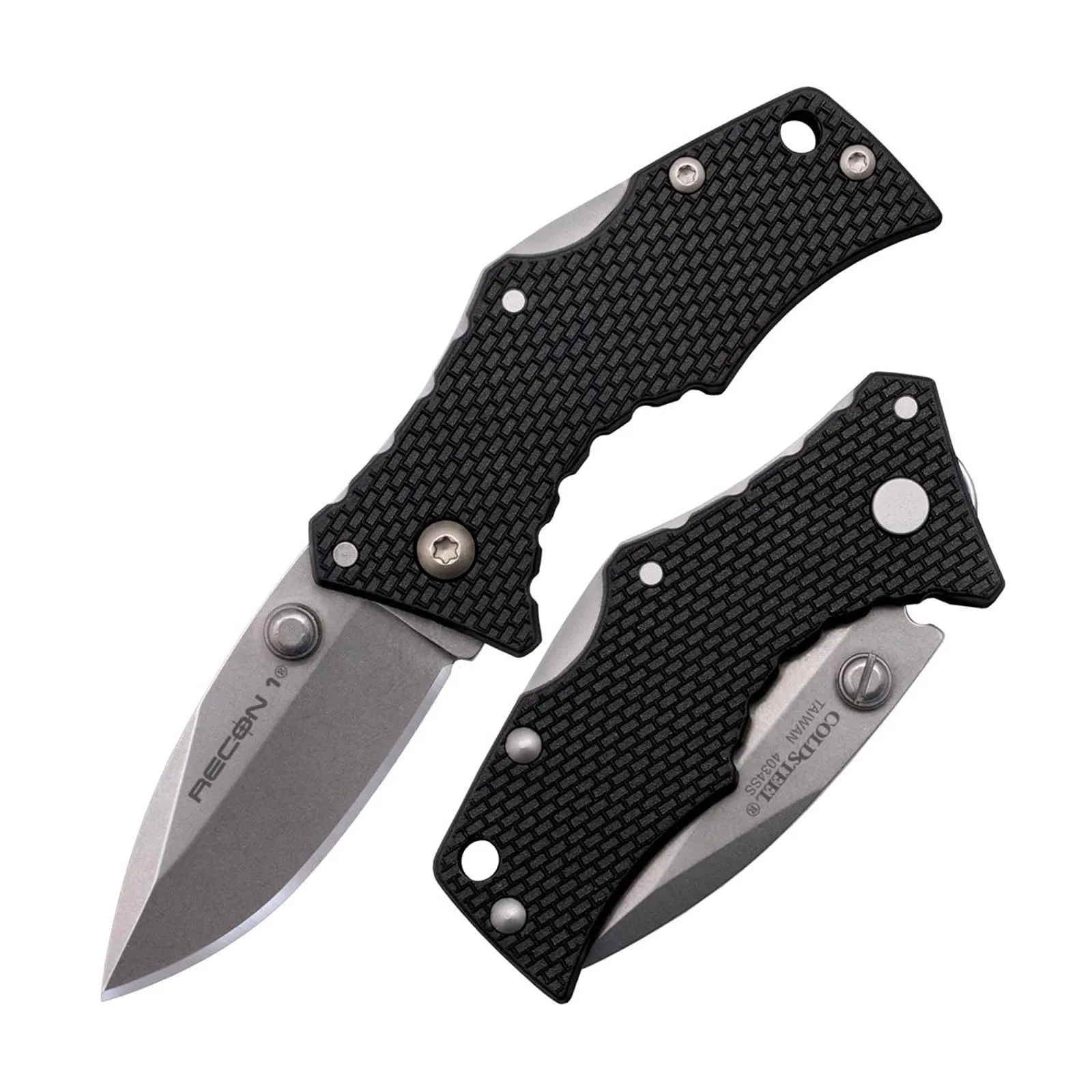 COLD STEEL Micro Recon 1 2" 4034 SS Folding Knife - Griv-Ex Handle, Tri-Ad Lock