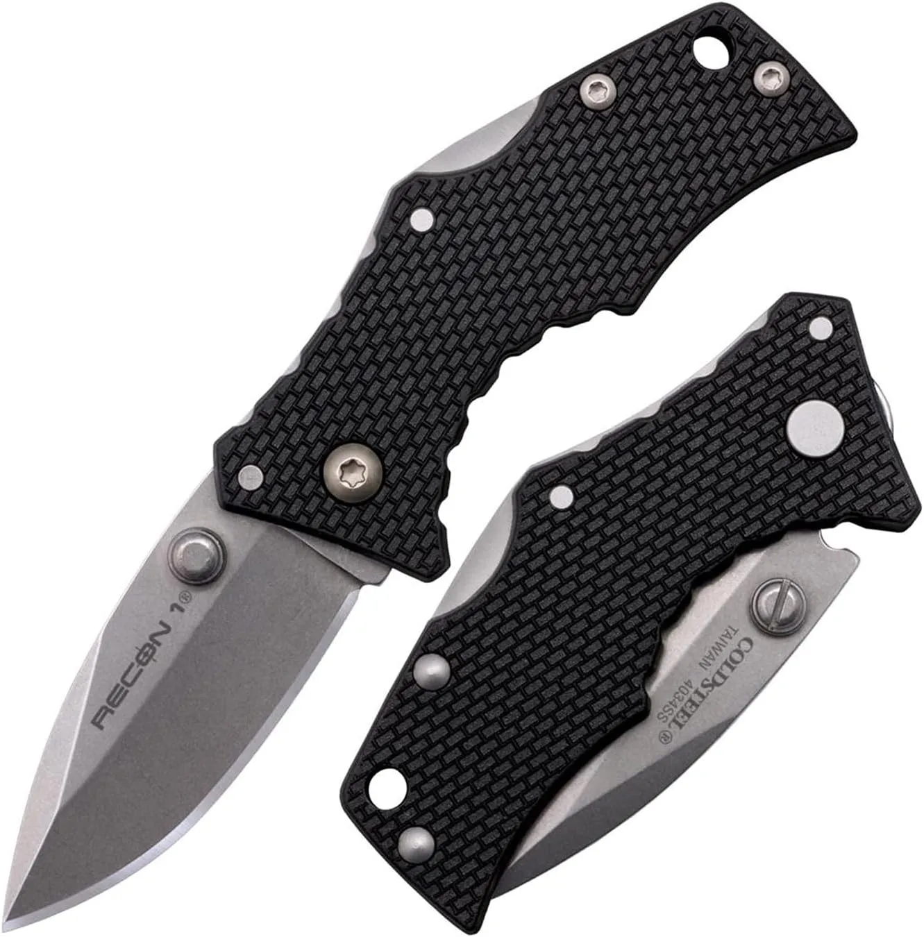 COLD STEEL Micro Recon 1 2" 4034 SS Folding Knife - Griv-Ex Handle, Tri-Ad Lock