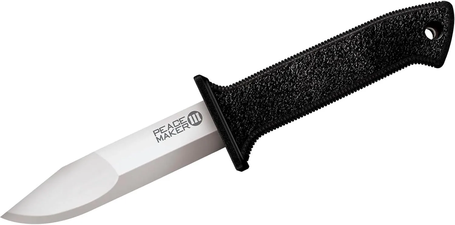 Cold Steel Peace Maker III 4" Fixed Blade 4116 Stainless Steel Clip Point Tactical Outdoor Knife, 4.5" Kray-Ex Handle