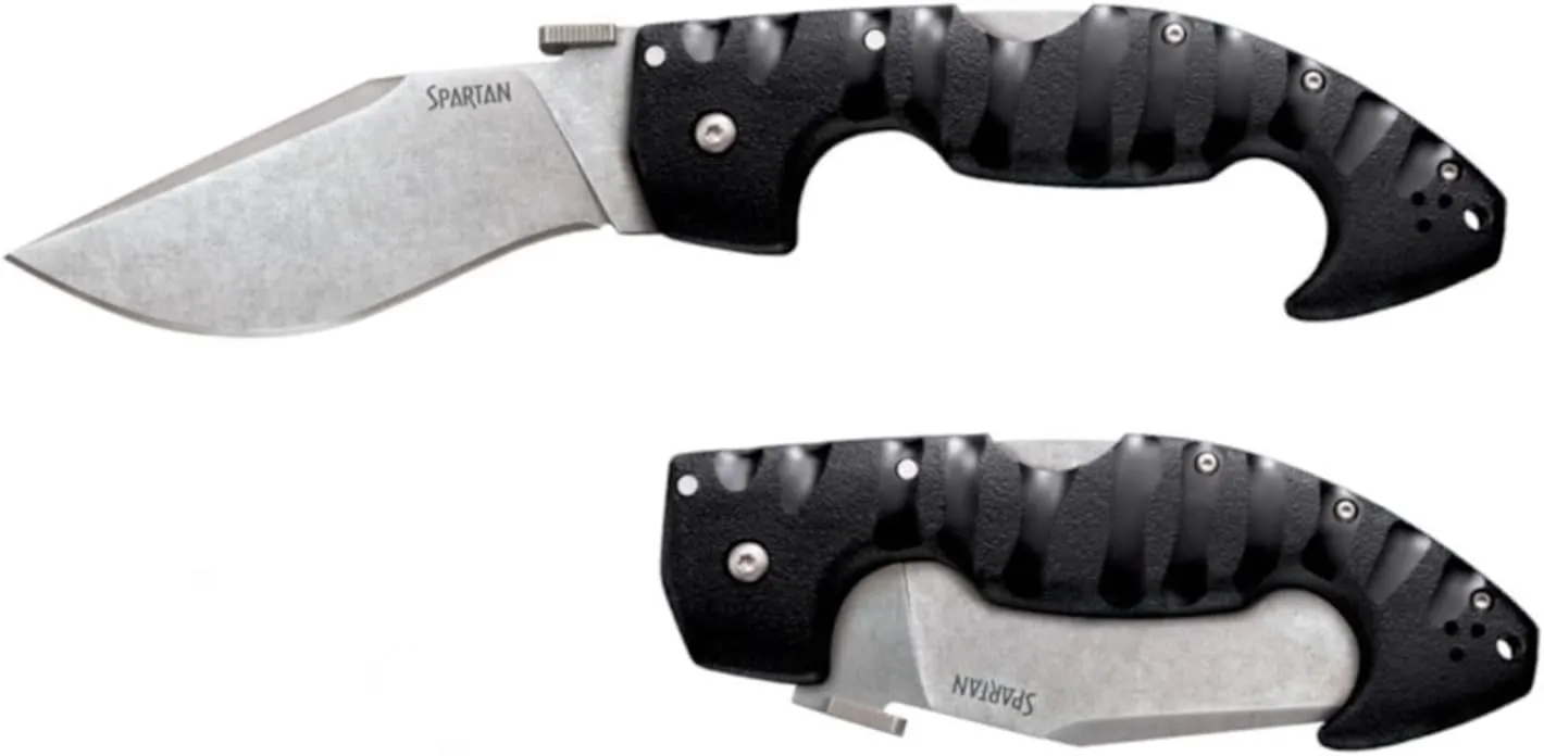 COLD STEEL Spartan 4.5 in Japanese AUS10A Blade Tactical Pocket Folding Knife withTri-Ad Lock and Griv-Ex Handle withSteel