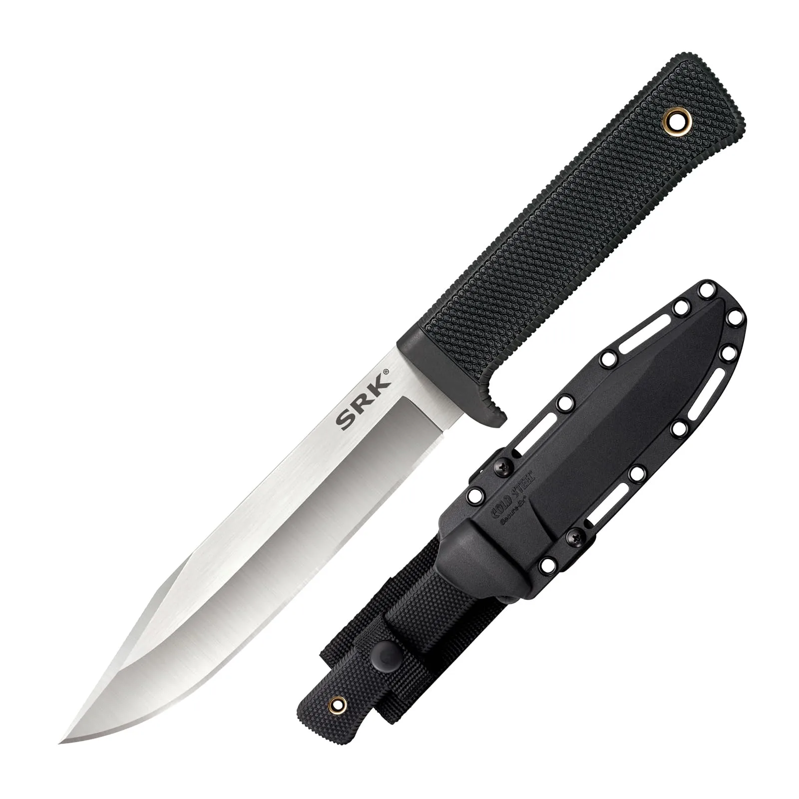 COLD STEEL SRK 6" CPM 3V Clip Point Razor-Sharp Blade 4.75" Kray-Ex Durable Handle Tactical Fixed Blade Knife withSecure-Ex