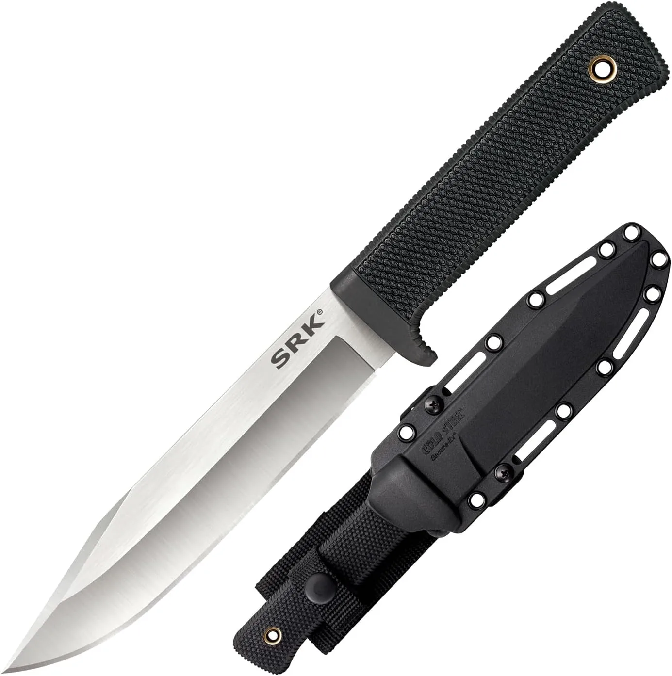 COLD STEEL SRK 6" CPM 3V Clip Point Razor-Sharp Blade 4.75" Kray-Ex Durable Handle Tactical Fixed Blade Knife withSecure-Ex