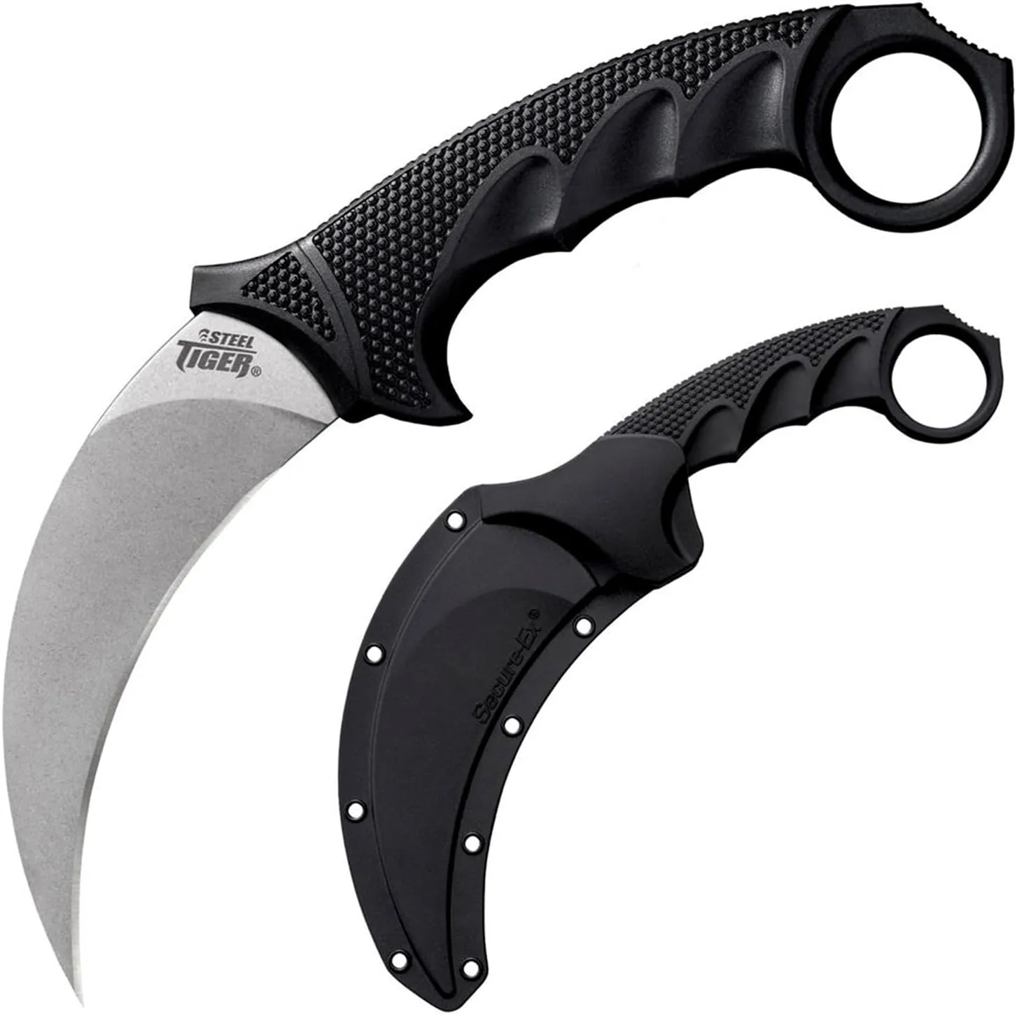 Cold Steel Steel Tiger 4.75'' Japanese Aus8A Stainless Steel W/ Stonewashed Finish Karambit Shape Fixed Blade Tactical