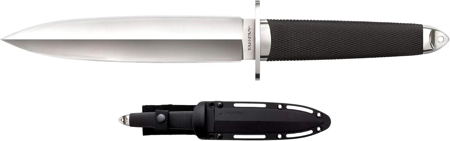 COLD STEEL Tai Pan 7.5" VG-10 San Mai Spear Point Razor-Sharp Blade 5.5" Kray-Ex Handle Fixed Blade Knife w/Secure-Ex Sheath