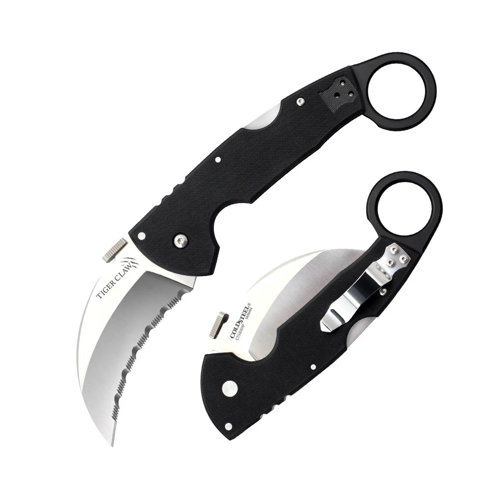 Cold Steel Tiger Claw Hawkbill Folding Knife with S35VN and G-10 Handle