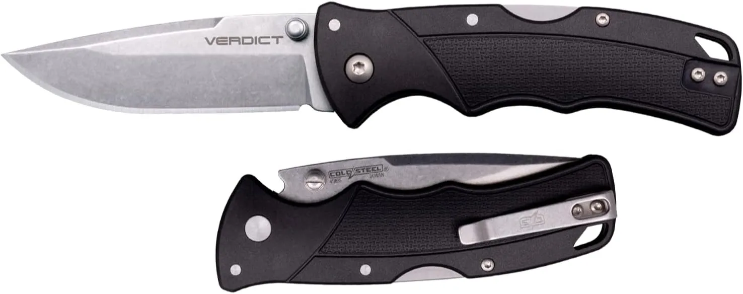 COLD STEEL Verdict Folding Knife with 4116SS GFN Handle and Tri-Ad Lock