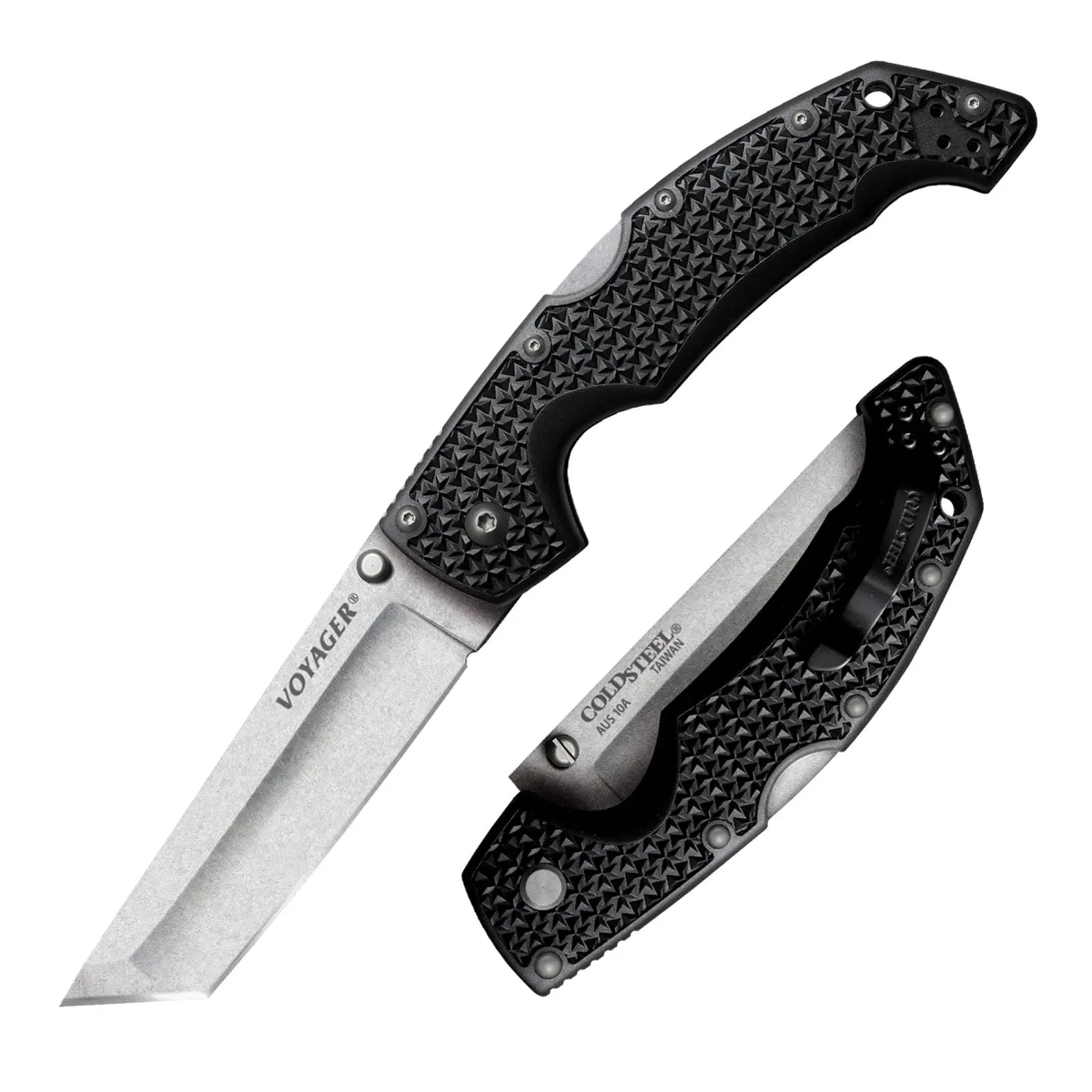 Cold Steel Voyager Large Folding Knife with Griv-Ex Handle and Tri-Ad Lock