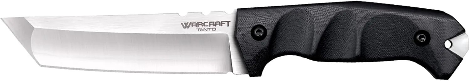 COLD STEEL Warcraft San Mai III Tanto Fixed Blade Knife with G-10 Handle and Secure-Ex Sheath