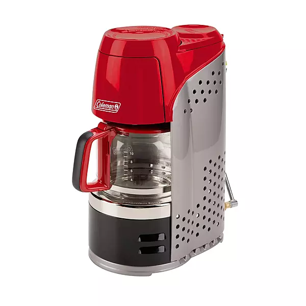 Coleman QuikPot 10-Cup Propane Coffee Maker, 4500 BTUs Brews 10 Cups in 18 Mins, Efficient Coffee Brewer for Camping