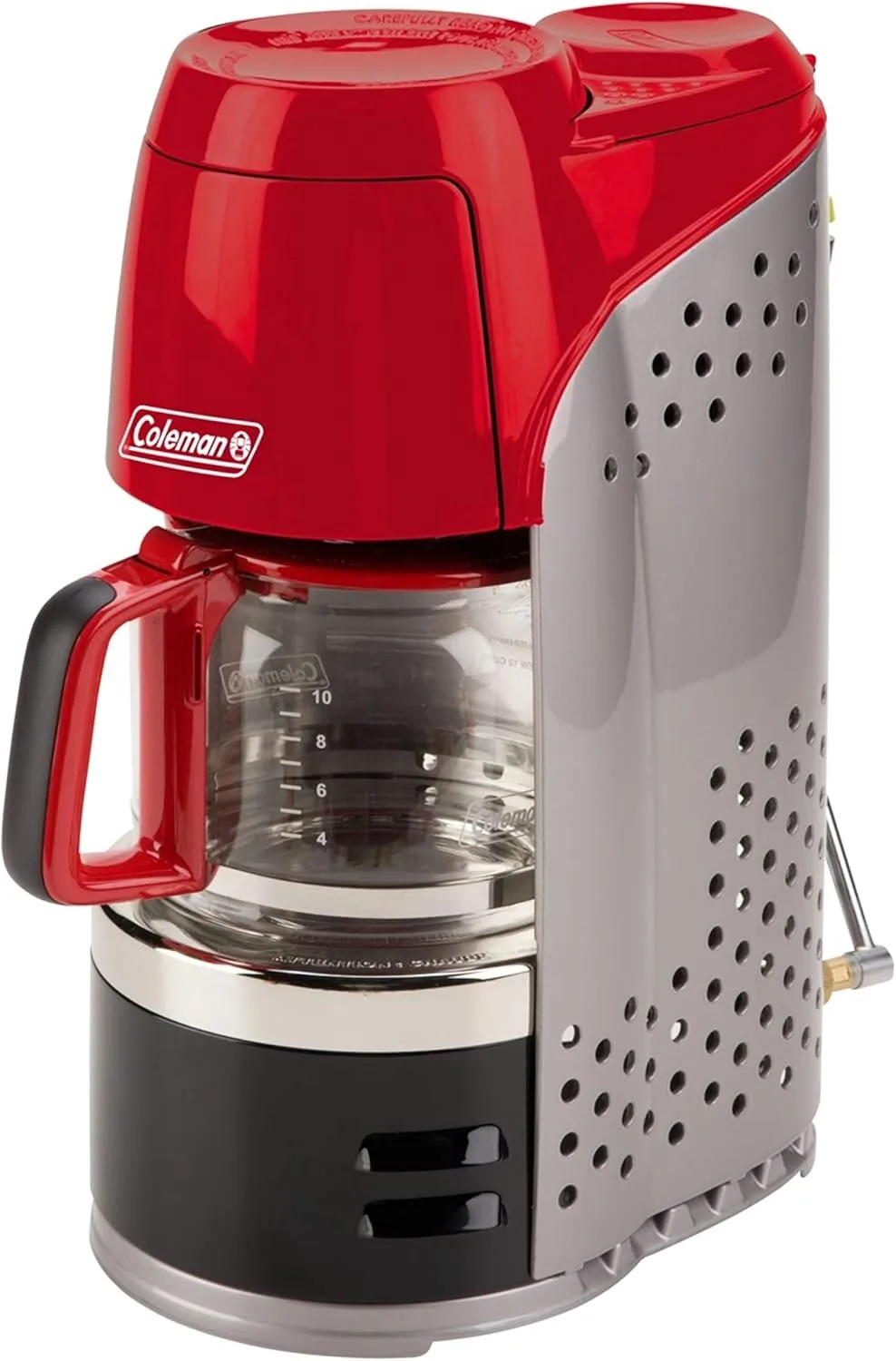 Coleman QuikPot 10-Cup Propane Coffee Maker, 4500 BTUs Brews 10 Cups in 18 Mins, Efficient Coffee Brewer for Camping