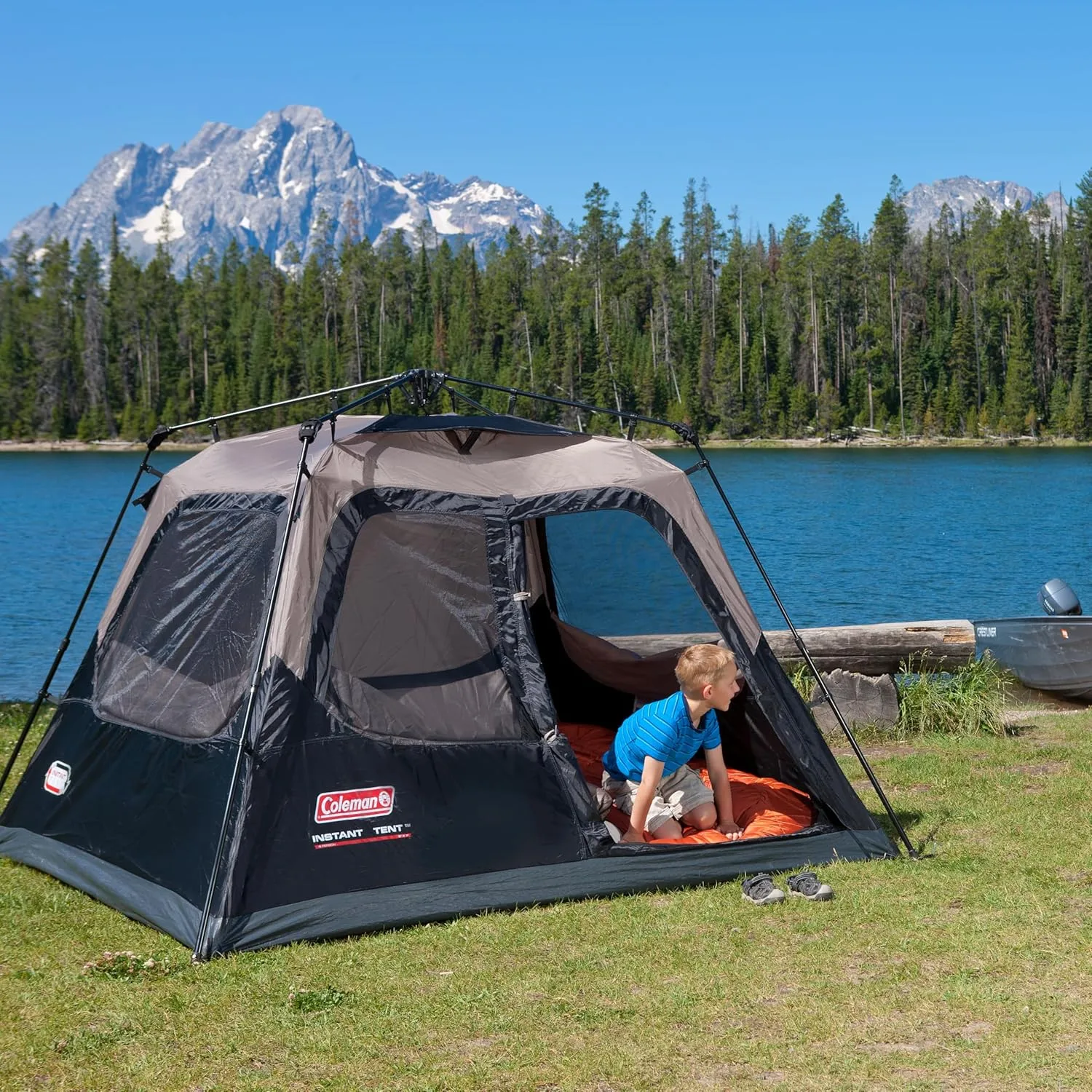 Coleman Instant Tent with 1-Minute Setup, 4/6/8/10 Person Tent with Pre-Attached Poles, Air Vent