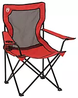 Coleman Broadband Mesh Quad Camping Chair with Carry Bag & Cup Holder, Cooling Mesh Back with Adjustable Arms