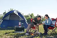 Coleman Broadband Mesh Quad Camping Chair with Carry Bag & Cup Holder, Cooling Mesh Back with Adjustable Arms