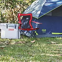 Coleman Broadband Mesh Quad Camping Chair with Carry Bag & Cup Holder, Cooling Mesh Back with Adjustable Arms