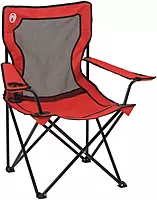 Coleman Broadband Mesh Quad Camping Chair with Carry Bag & Cup Holder, Cooling Mesh Back with Adjustable Arms