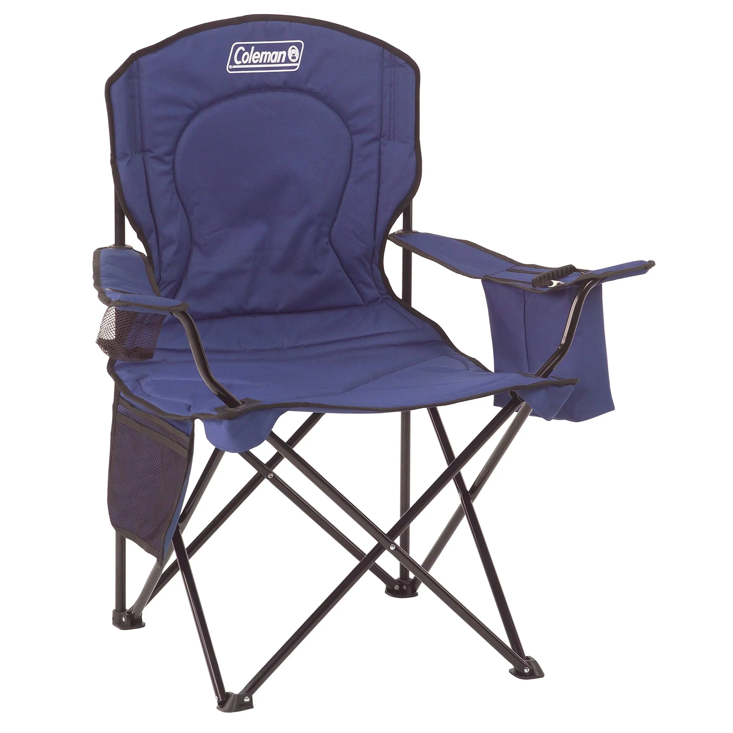 COLEMAN Portable Camping Chair with Built-In 4-Can Cooler, Cushioned Seat & Back