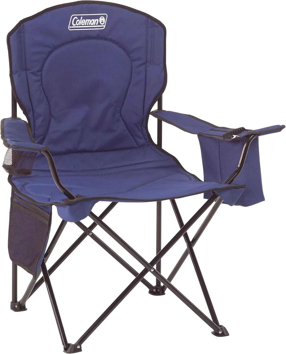 COLEMAN Portable Camping Chair with Built-In 4-Can Cooler, Cushioned Seat & Back