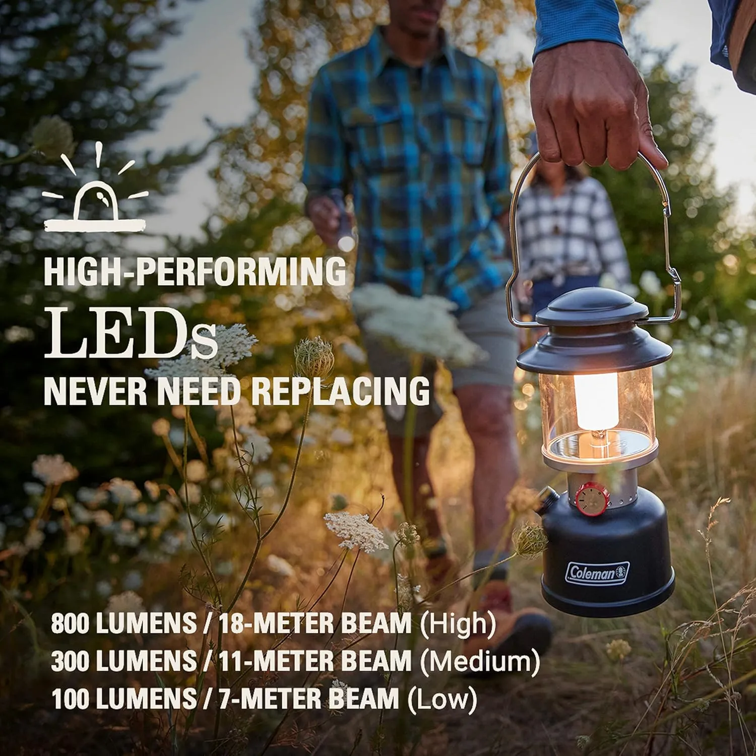 Coleman Classic Rechargeable 400/800L LED Lantern Impact & Water-Resistant Lantern with Carabiner Handle & Charging Ports