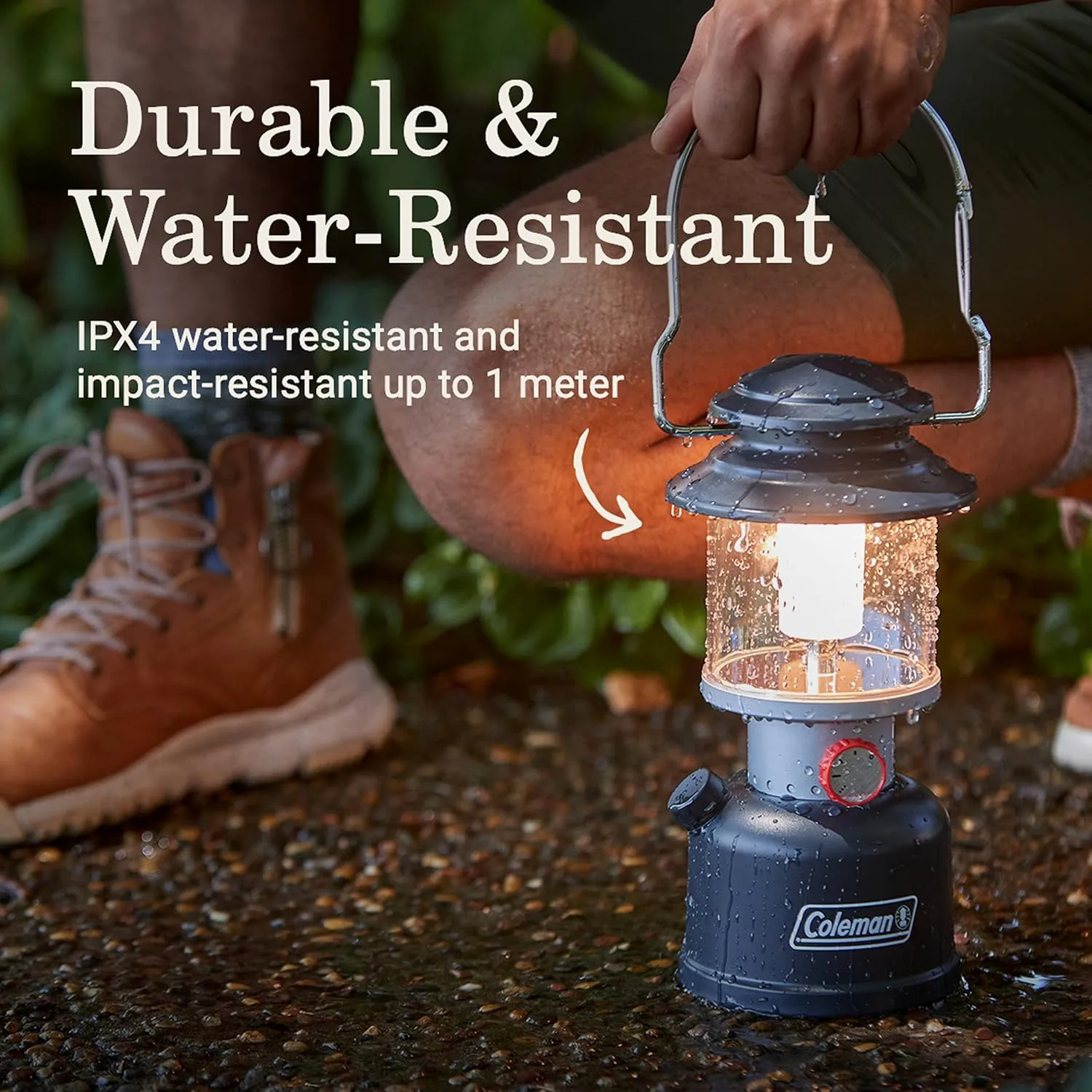 Coleman Classic Rechargeable 400/800L LED Lantern Impact & Water-Resistant Lantern with Carabiner Handle & Charging Ports
