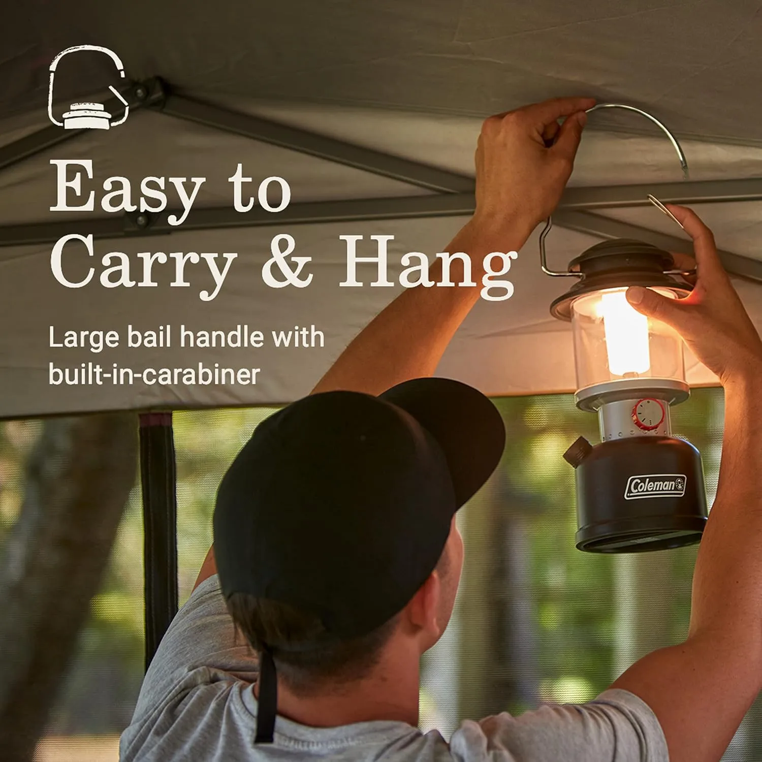 Coleman Classic Rechargeable 400/800L LED Lantern Impact & Water-Resistant Lantern with Carabiner Handle & Charging Ports