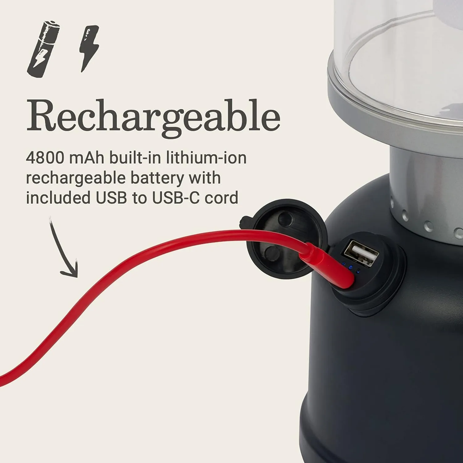 Coleman Classic Rechargeable 400/800L LED Lantern Impact & Water-Resistant Lantern with Carabiner Handle & Charging Ports