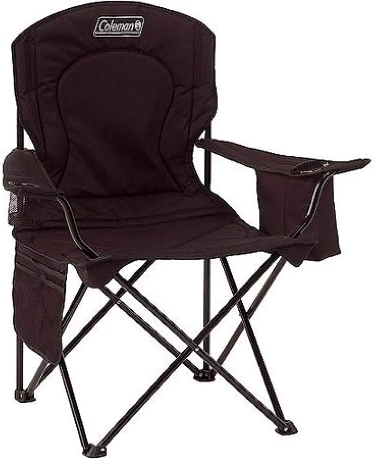 COLEMAN Portable Camping Chair with Built-In 4-Can Cooler, Cushioned Seat & Back