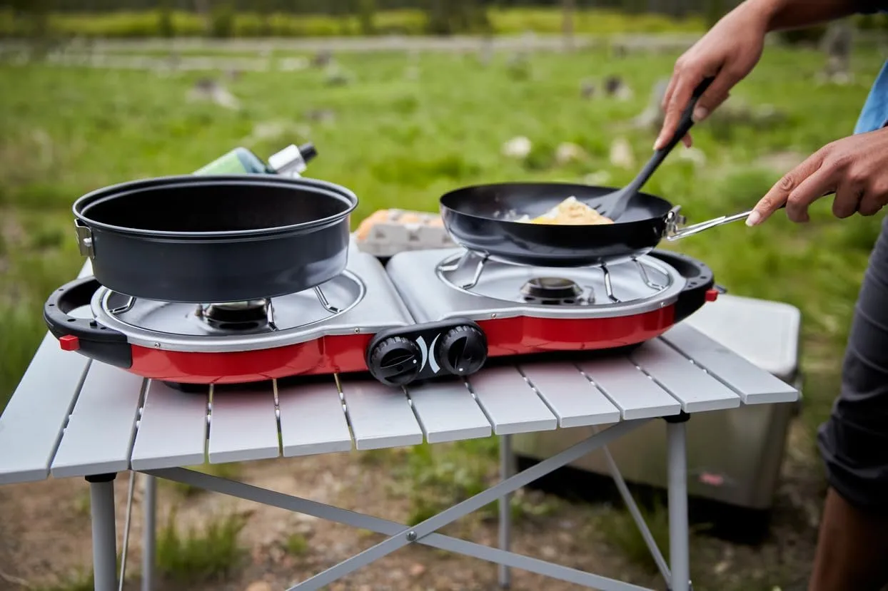 Coleman Fold N Go 2-Burner Propane Camping Stove with InstaStart Ignition and PerfectFlow