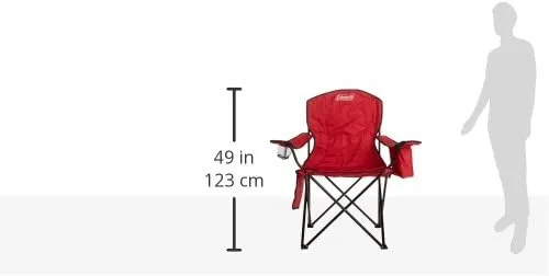 COLEMAN Portable Camping Chair with Built-In 4-Can Cooler, Cushioned Seat & Back