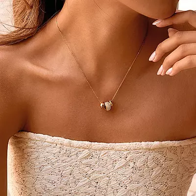 Shiny Diamonds Ring Necklace