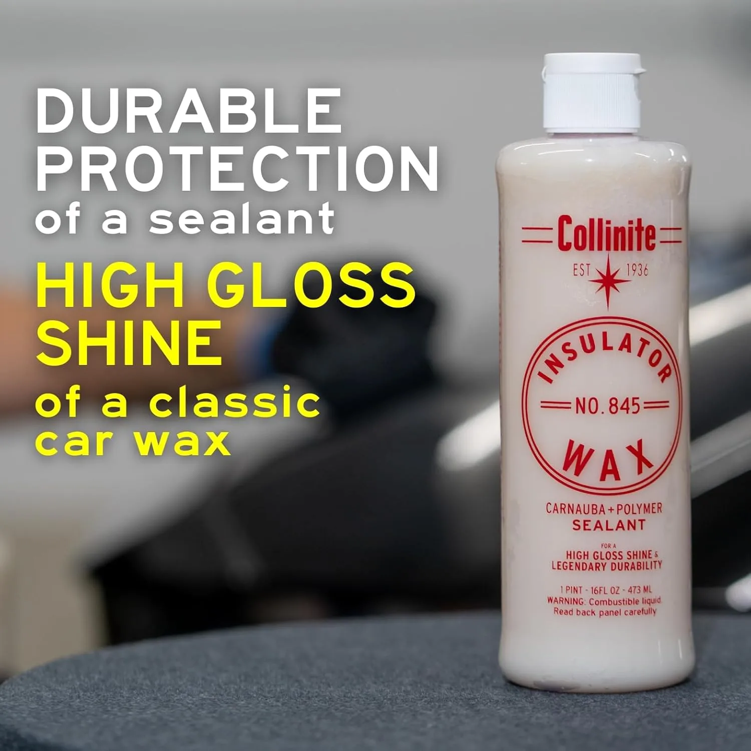 Collinite 845 Insulator Wax-Easy to Use Carnauba+Polymer Wax Sealant-High Gloss Shine+Durable Hydrophobic Beading & Long