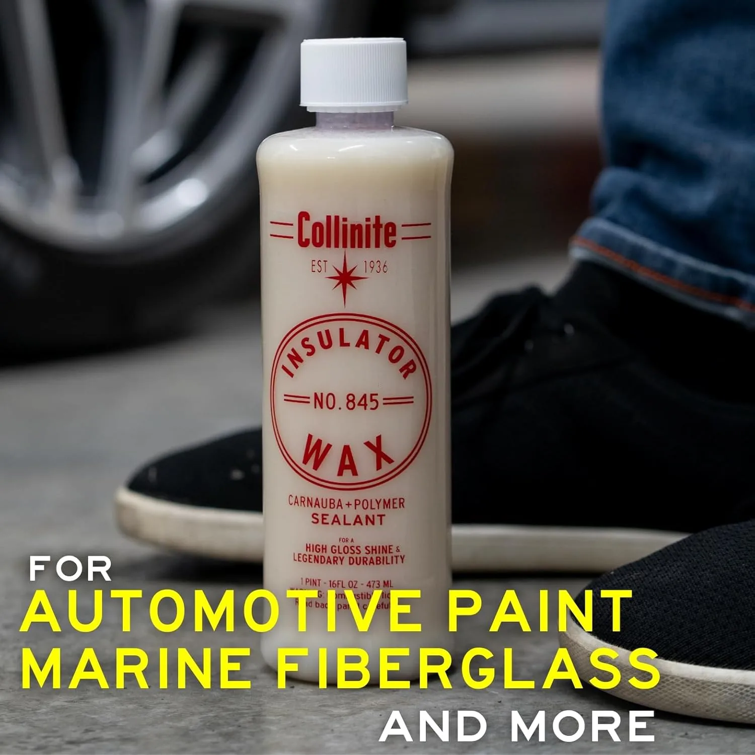 Collinite 845 Insulator Wax-Easy to Use Carnauba+Polymer Wax Sealant-High Gloss Shine+Durable Hydrophobic Beading & Long