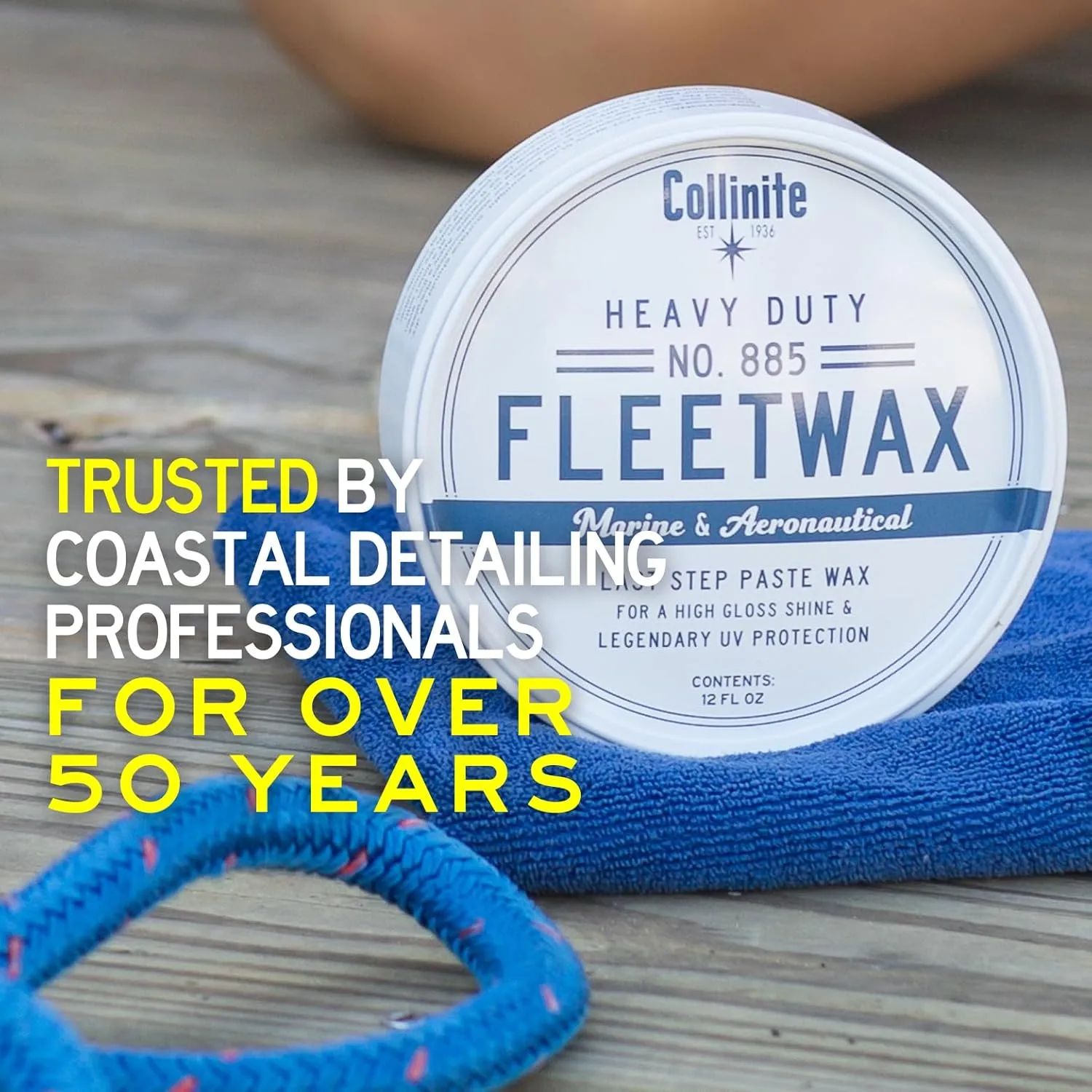 Collinite 885 Fleetwax-Marine & RV Heavy Duty Carnauba+Polymer Wax Sealant-Ultra Durable