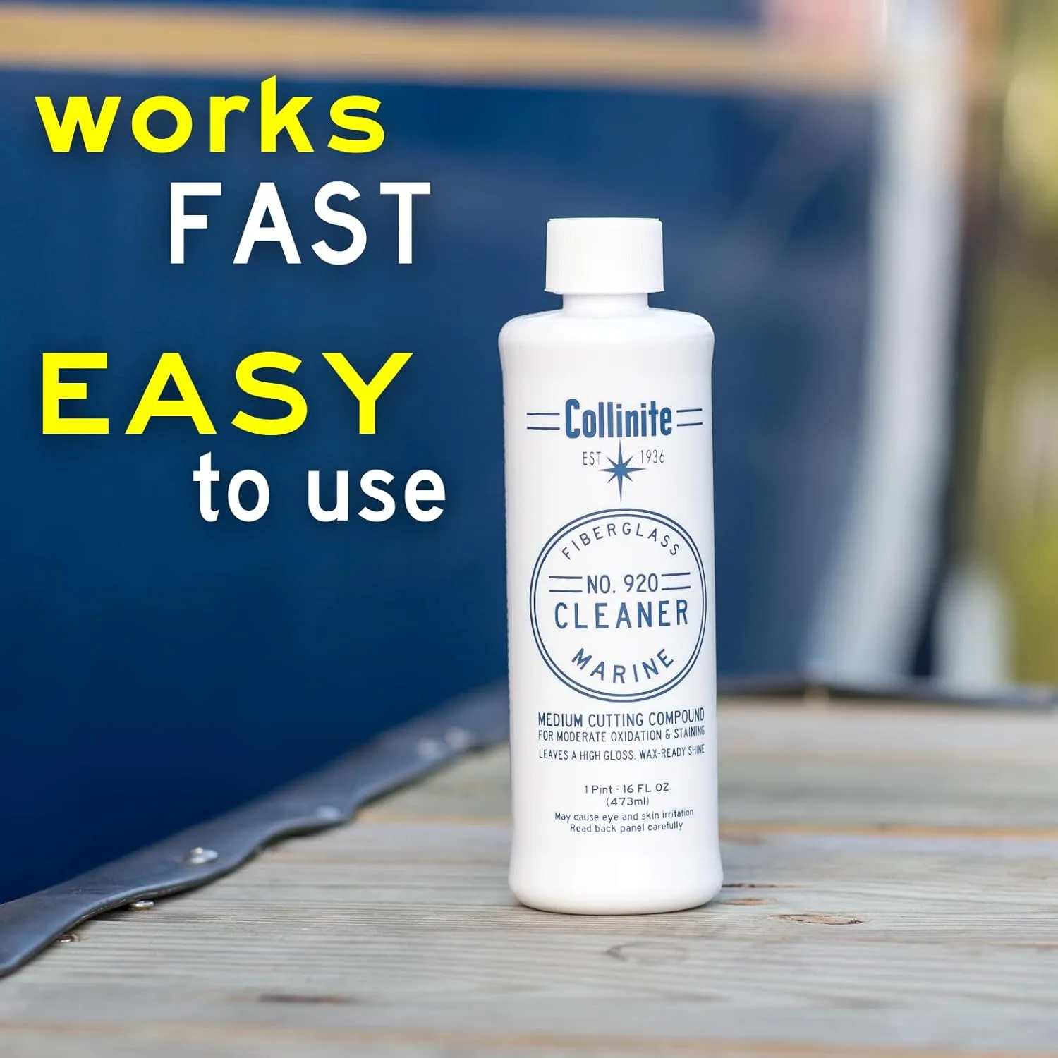 COLLINITE 920 Cleaner-Marine/RV Stain, Water Spot & Oxidation Remover. Easy to Use Heavy Duty Cleaning Compound Restores
